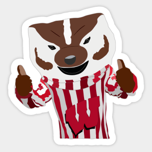 Bucky Badger Cartoon Drawing Sticker